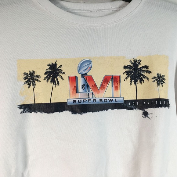 WEAR by Erin Andrews Cali Super Bowl LVI Sweatshirt, Women's Size M - White - Picture 9 of 13